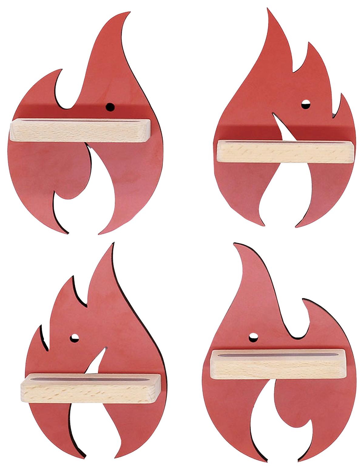 Kinderregal Boarti Rot B: 11 cm - Rot, MODERN, Holzwerkstoff (11/16/5cm) - MID.YOU