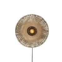 Wandleuchte Kalimantan 1-Flammig - Hellbraun/Schwarz, Design, Naturmaterialien (47/13cm) - Good & Mojo
