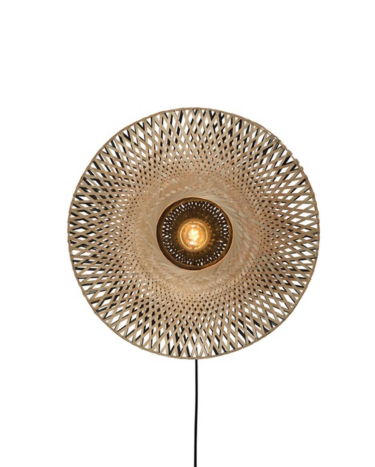 Wandleuchte Kalimantan 1-Flammig - Hellbraun/Schwarz, Design, Naturmaterialien (47/13cm) - Good & Mojo