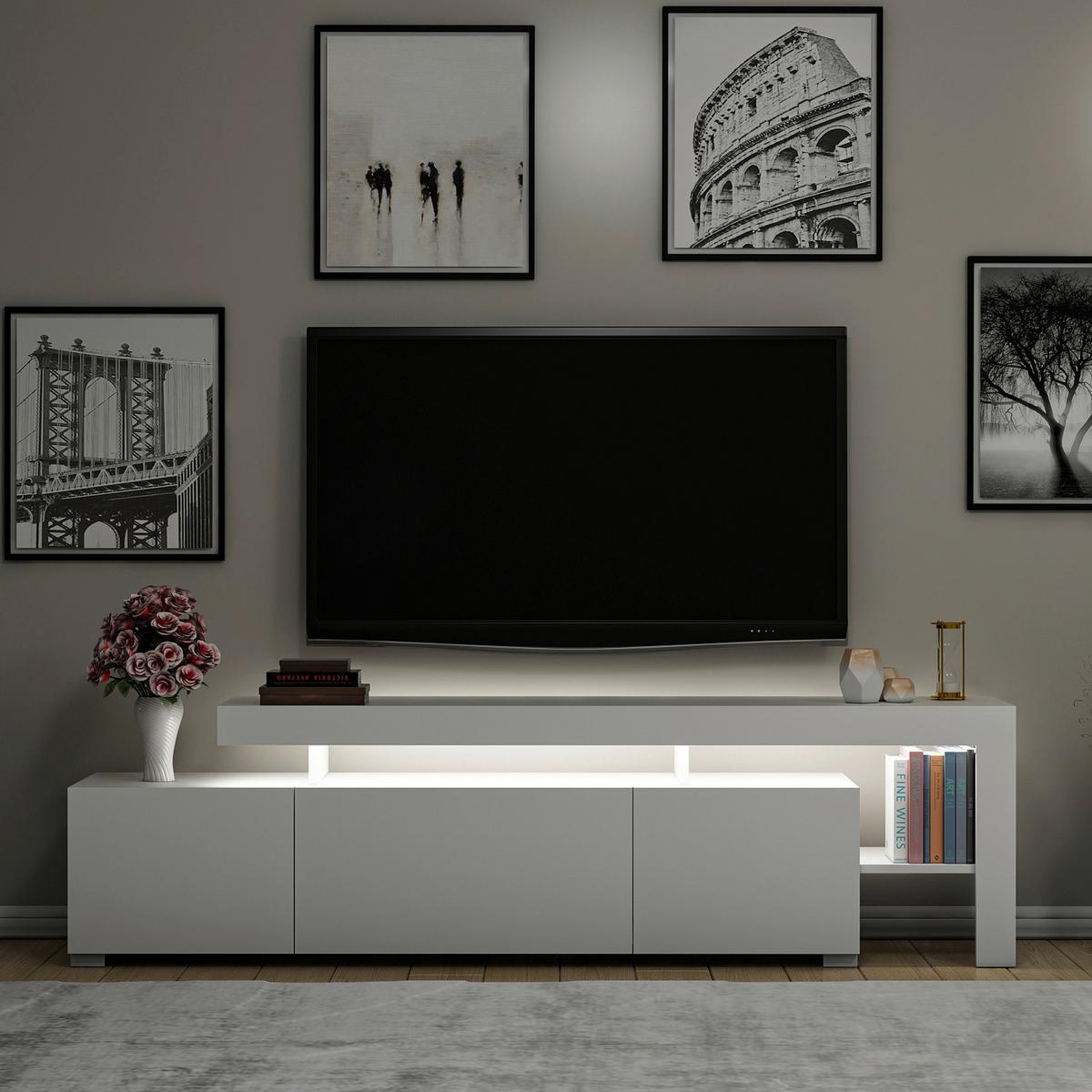 TV-ELEMENT Weiß B: 192cm - Weiß, MODERN, Holzwerkstoff (192/53/37cm)