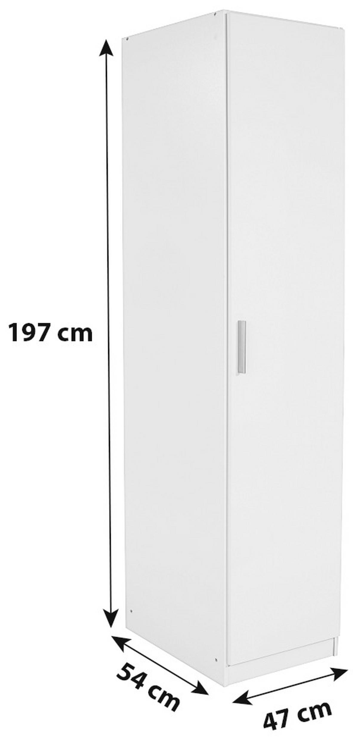 ŠATNÍ SKŘÍŇ CELLE - bílá/barvy hliníku, Moderní, kompozitní dřevo/plast (47/197/54cm)