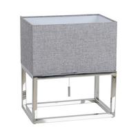 Tischlampe Grau Mit Zugschalter - Grau, Design, Kunststoff/Textil (19/34cm) - Näve