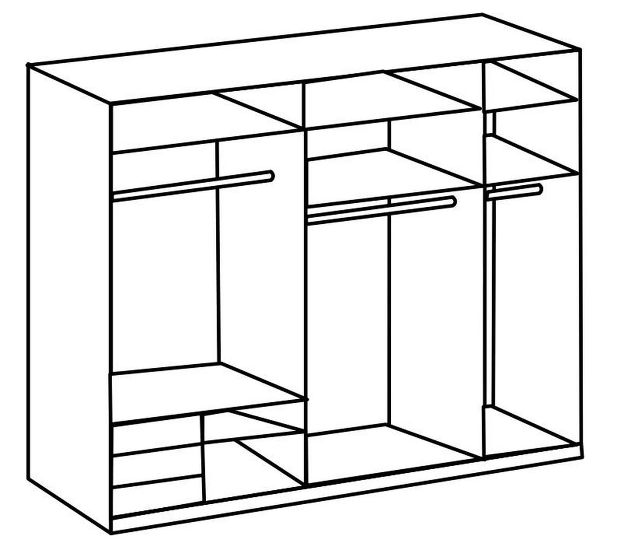 Schwebetürenschrank B: 250 Cm Level Grau/weiß - Weiß/Grau, MODERN, Holzwerkstoff (250/236/65cm) - MID.YOU