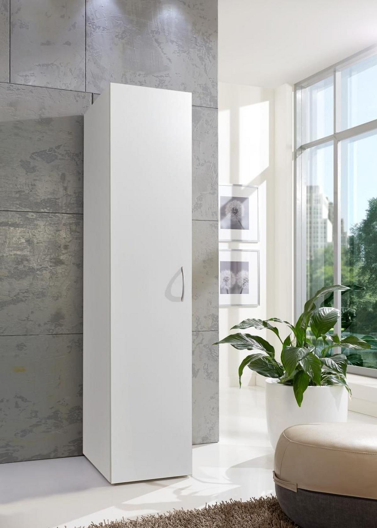 VÍCEÚČELOVÁ SKŘÍŇ MRK - bílá/barvy hliníku, Konvenční, kompozitní dřevo/plast (50/185/40cm) - Mömax