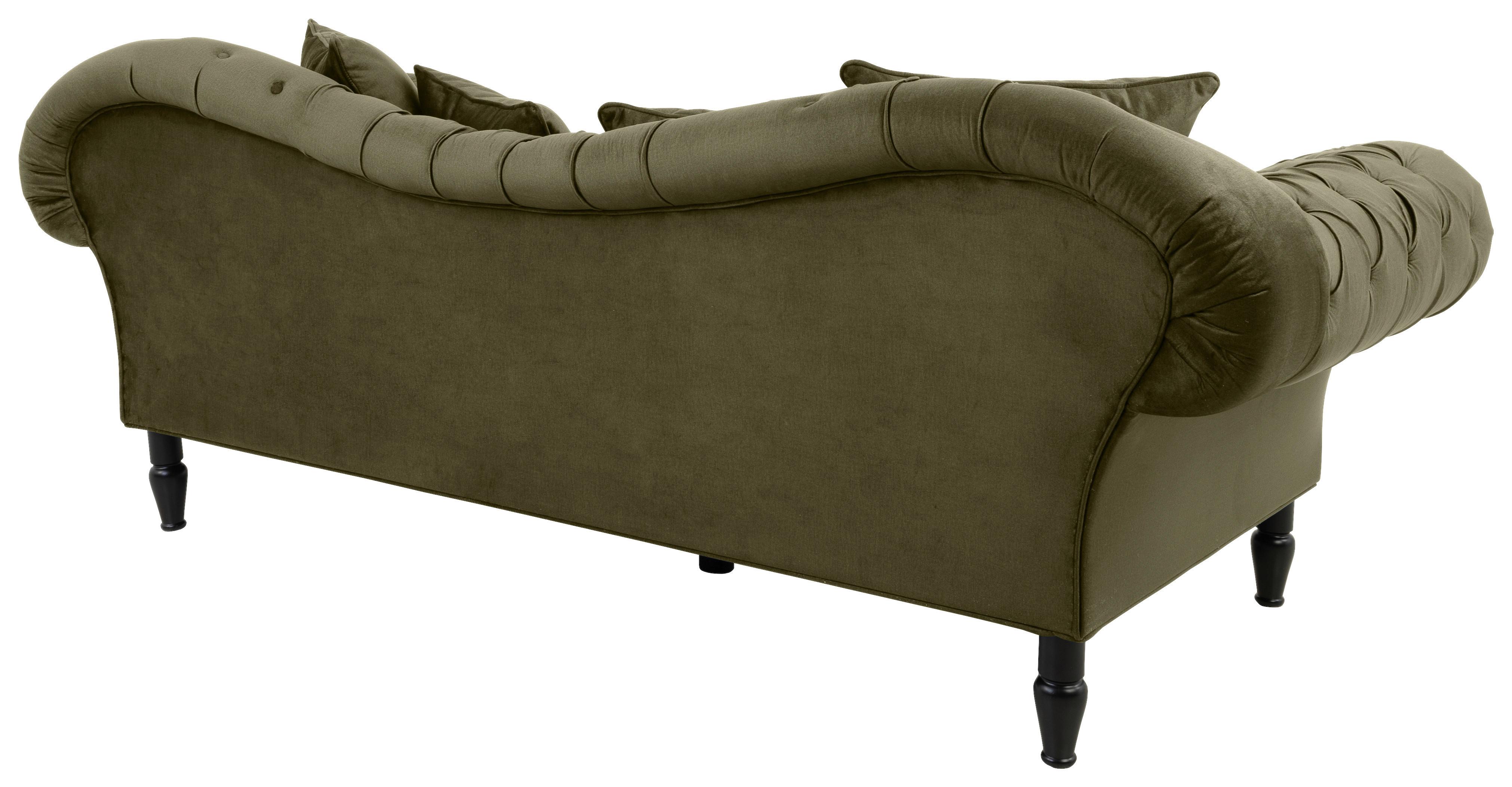 3-Sitzer-Sofa Cupido - Schwarz/Olivgrün, Design, Textil (242/91/104cm) - MID.YOU