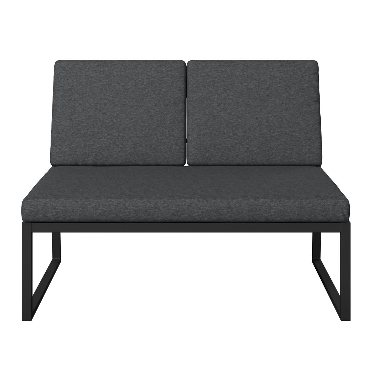 Loungegarnitur Lorca - Anthrazit/Naturfarben, MODERN, Kunststoff/Textil (158/217cm) - Beldano