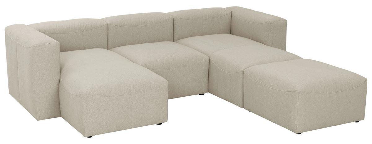 Wohnlandschaft Lena Creme Flachgewebe