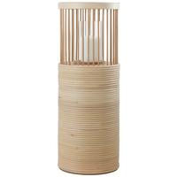 Sklenený svietnik Bamboo, V: 59cm - priehľadné/prírodná farba, drevo/sklo (21,5/59cm) - Premium Living