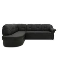 Ecksofa Mit Bettfunktion Papenburg Schwarz Lederlook - Schwarz, KONVENTIONELL, Textil (180/243cm) - MID.YOU