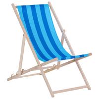 Klappstuhl Rio Holz, Textil - Blau/Buchefarben, Basics, Holz/Textil (56/120/6cm)