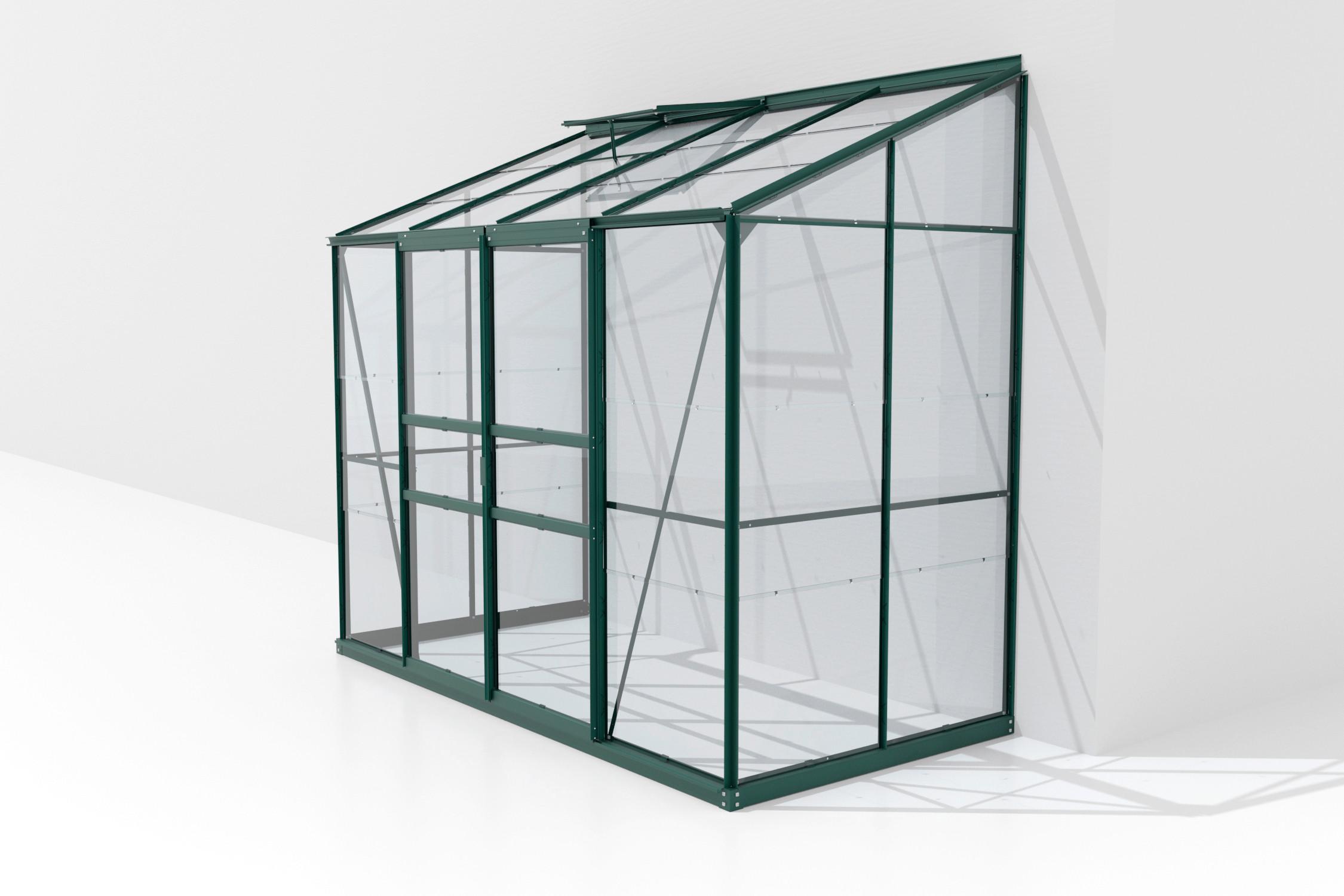 ANLEHN-GEWÄCHSHAUSBAUSATZ IDA 3300 ESG3MM, SMARAGD - Smaragdgrün, Basics, Glas/Metall (255/222/132cm)