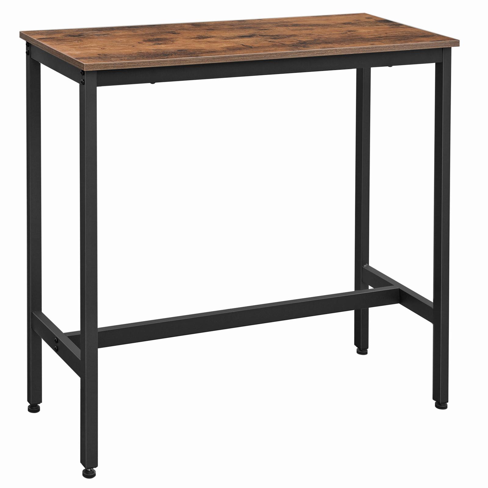 Bartisch Vasagle 100x40x90 cm Braun, Schwarz - Schwarz/Braun, Trend, Holzwerkstoff/Metall (100/40/90cm) - Boxxx