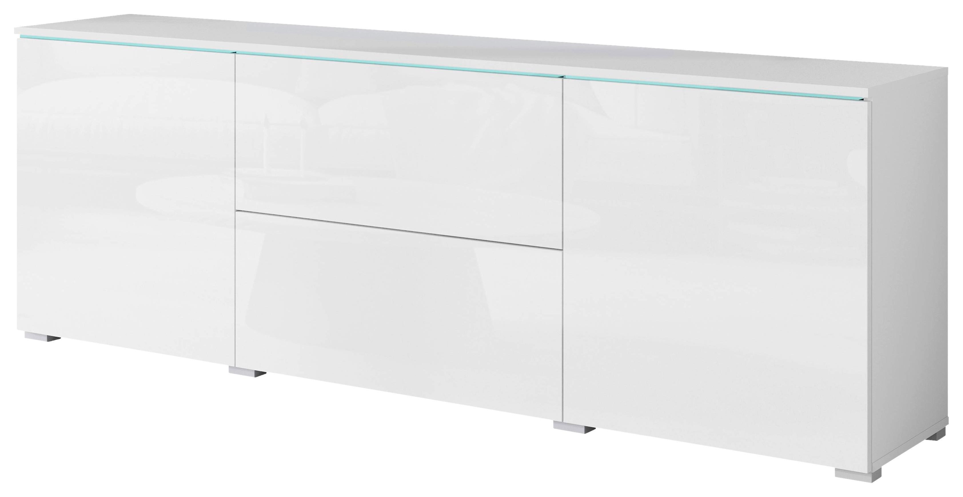 NÍZKA KOMODA VERA 181 - sivá/biela, Trend, kompozitné drevo/plast (180/61,8/34,5cm) - P & B