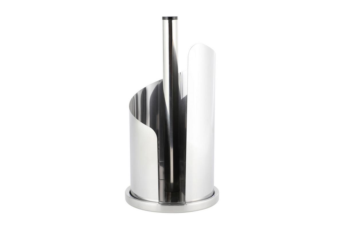 Küchenrollenhalter Edelstahl Silberfarben Rutschfest - Silberfarben, Basics, Metall (15,5/33cm) - Echtwerk