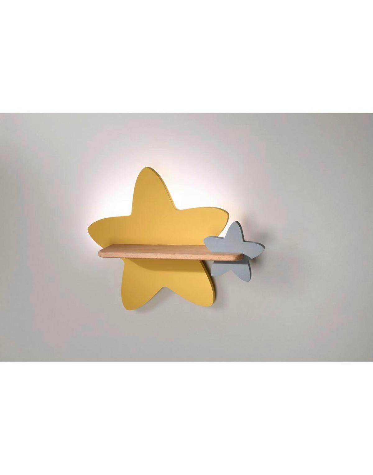 Kinderwandleuchte 21-75611 Star - Goldfarben/Grau, Basics, Holz/Holzwerkstoff (40/12/31cm)