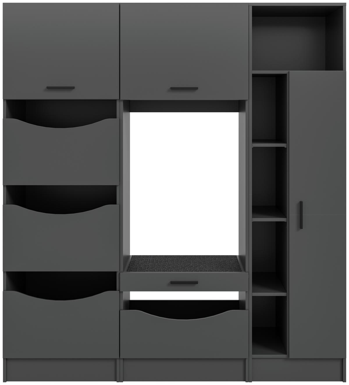 Prádelna Free Antracit - antracitová, Basics, kompozitní dřevo (176/195/68cm) - MID.YOU