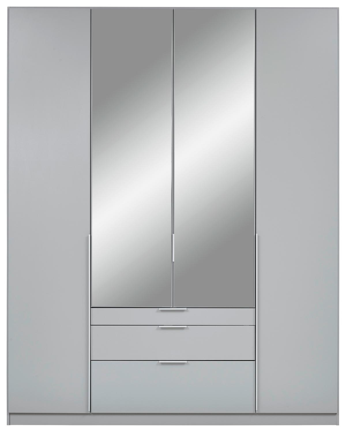 Drehtürenschrank Mit Spiegel B: 181 cm Alabama Hellgrau - Silberfarben/Hellgrau, MODERN, Holzwerkstoff (181/229/54cm)