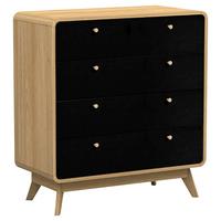 Kommode Cassie Schwarz/Eichefarben 80 cm - Eichefarben/Schwarz, Design, Holzwerkstoff (80/88/39cm) - MID.YOU