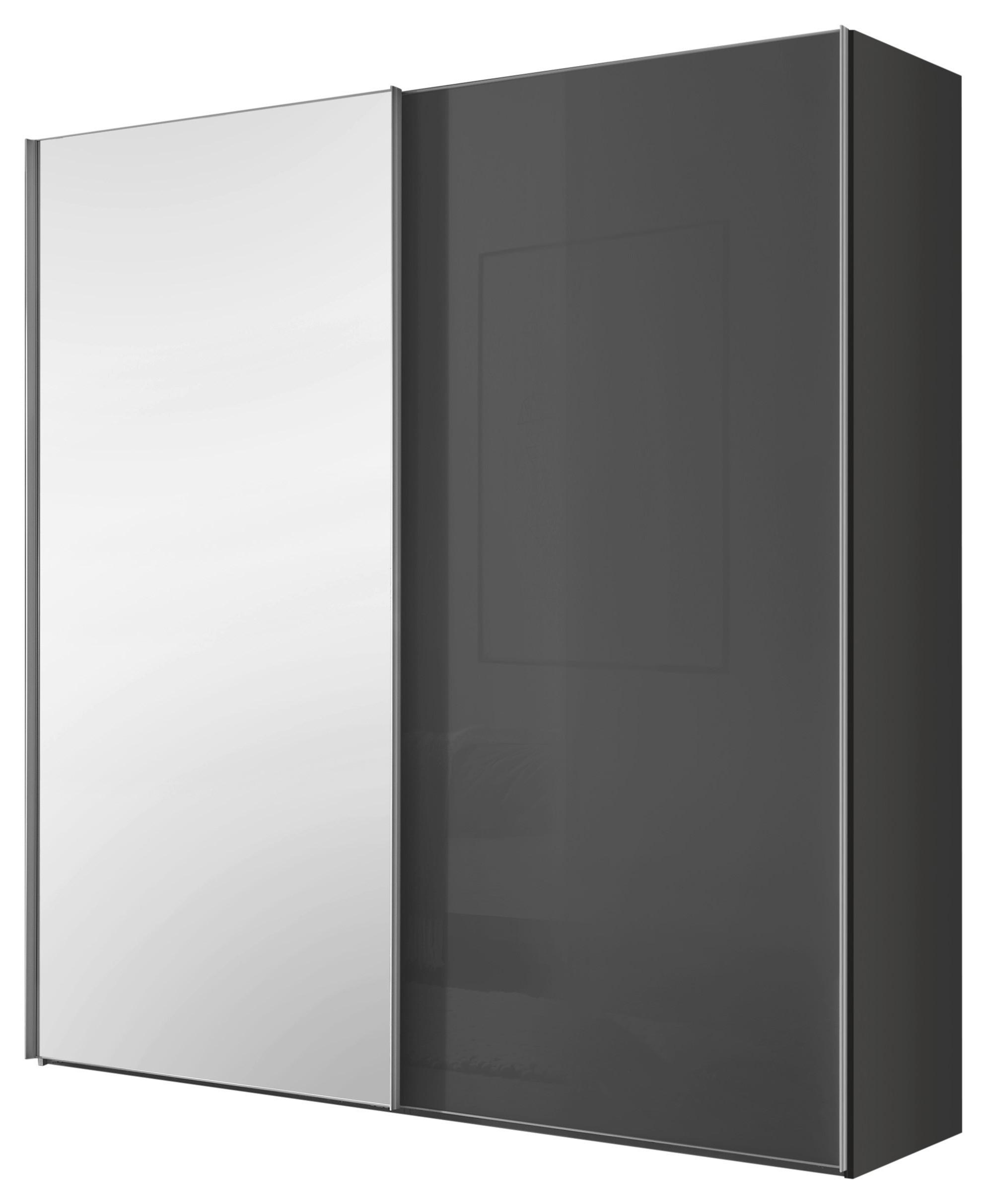 Schwebetürenschrank Lumos Vulkanglas M. Spiegel, B:200cm - Trend, Glas/Holzwerkstoff (200/222/68cm) - Luca Bessoni