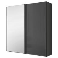 Schwebetürenschrank Lumos Vulkanglas M. Spiegel, B:200cm - Trend, Glas/Holzwerkstoff (200/222/68cm) - Luca Bessoni