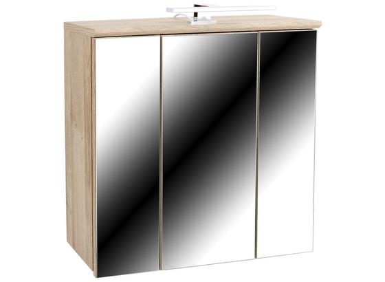 Skrinka So Zrkadlom Mindi - farby dubu/biela, Konvenčný, umelá hmota/kov (68,8/69,4/21cm) Skrinka So Zrkadlom Mindi - farby dubu/biela, Konvenčný, umelá hmota/kov (68,8/69,4/21cm)