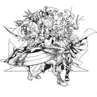 Fototapete Avengers Black And White - Schwarz/Weiß, Trend, Papier (300/280cm)