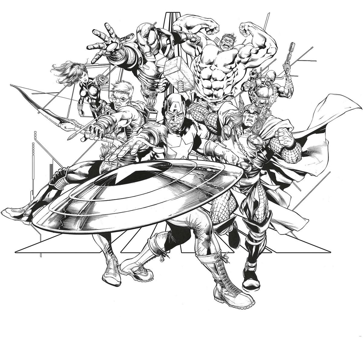 Fototapete Avengers Black And White - Schwarz/Weiß, Trend, Papier (300/280cm)