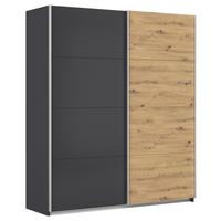Tolóajtós Szekrény Feldkirch 181/210 Cm - Artisan tölgy/antracit, Modern, faalapú anyag (181/210/62cm)