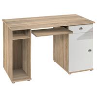 Jugendschreibtisch Wiki 120cm Eiche Dekor/Weiß - Weiß/Sonoma Eiche, KONVENTIONELL, Holzwerkstoff (120/78/60cm)