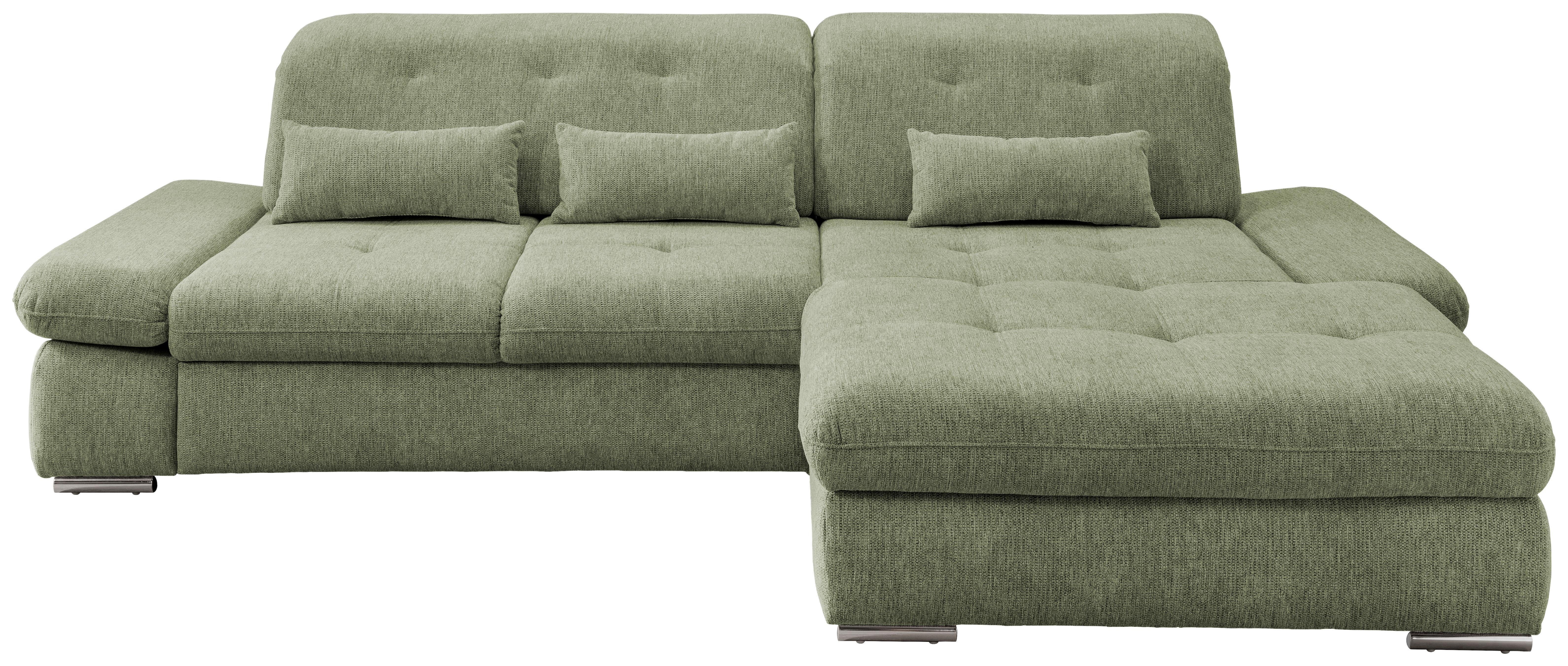 Ecksofa mit Schlaffunktion Dalida Grün Chenille