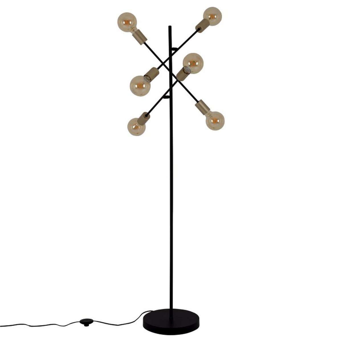 Stehlampe Modo Goldfarben/schwarz Verstellbar - Goldfarben/Schwarz, Design, Kunststoff/Metall (49/150cm) - Näve