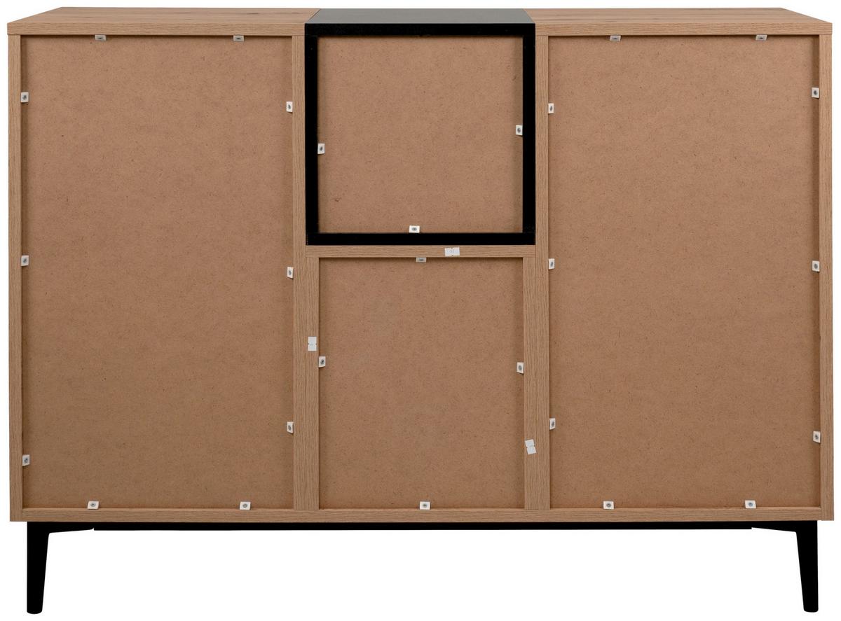 Kommode B 120 Cm Nola, Eiche Dekor/schwarz - Eichefarben/Schwarz, KONVENTIONELL, Holzwerkstoff (120/90/42cm) - MID.YOU