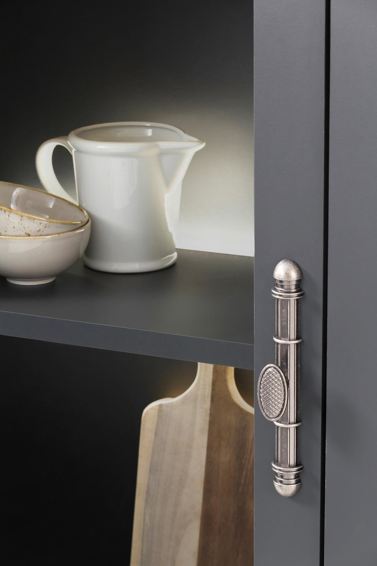 Vitrine Catania Anthrazit/Eiche B: 72cm - Anthrazit/Eiche Wotan, Design, Holzwerkstoff (72/201/38cm) - MID.YOU