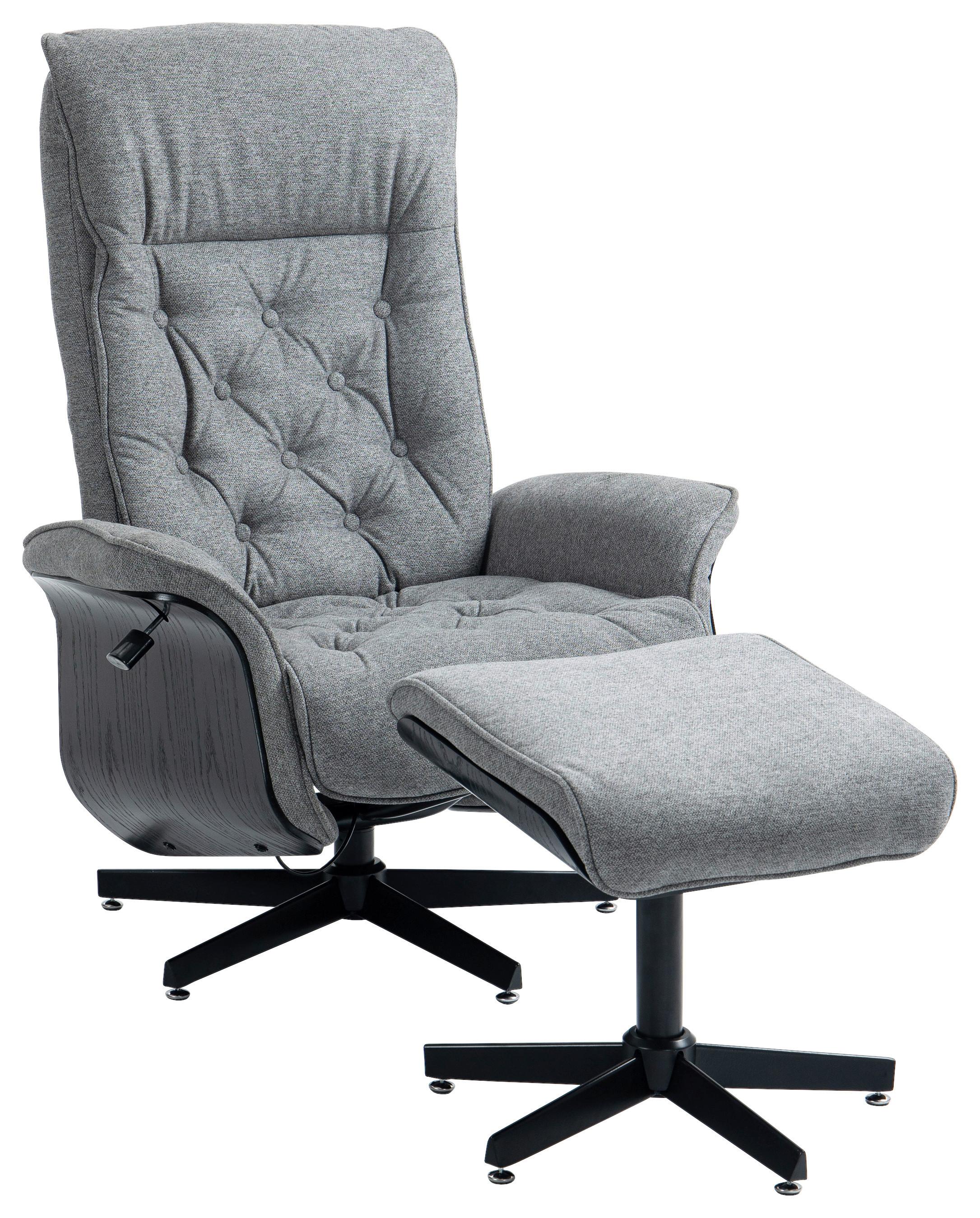 Relaxsessel Mit Hocker Rom Anthrazit - Anthrazit/Schwarz, MODERN, Holz/Textil (83,5/110/114cm)