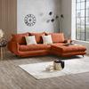 Ecksofa mit Schlaffunktion & Bettkasten Wave Orange - Beige/Schwarz, MODERN, Textil (266/189cm)