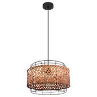 Hängeleuchte H: 120 cm 1-Flammig mit Bambus - Dunkelbraun/Schwarz, Basics, Naturmaterialien/Metall (35/120cm) - Globo