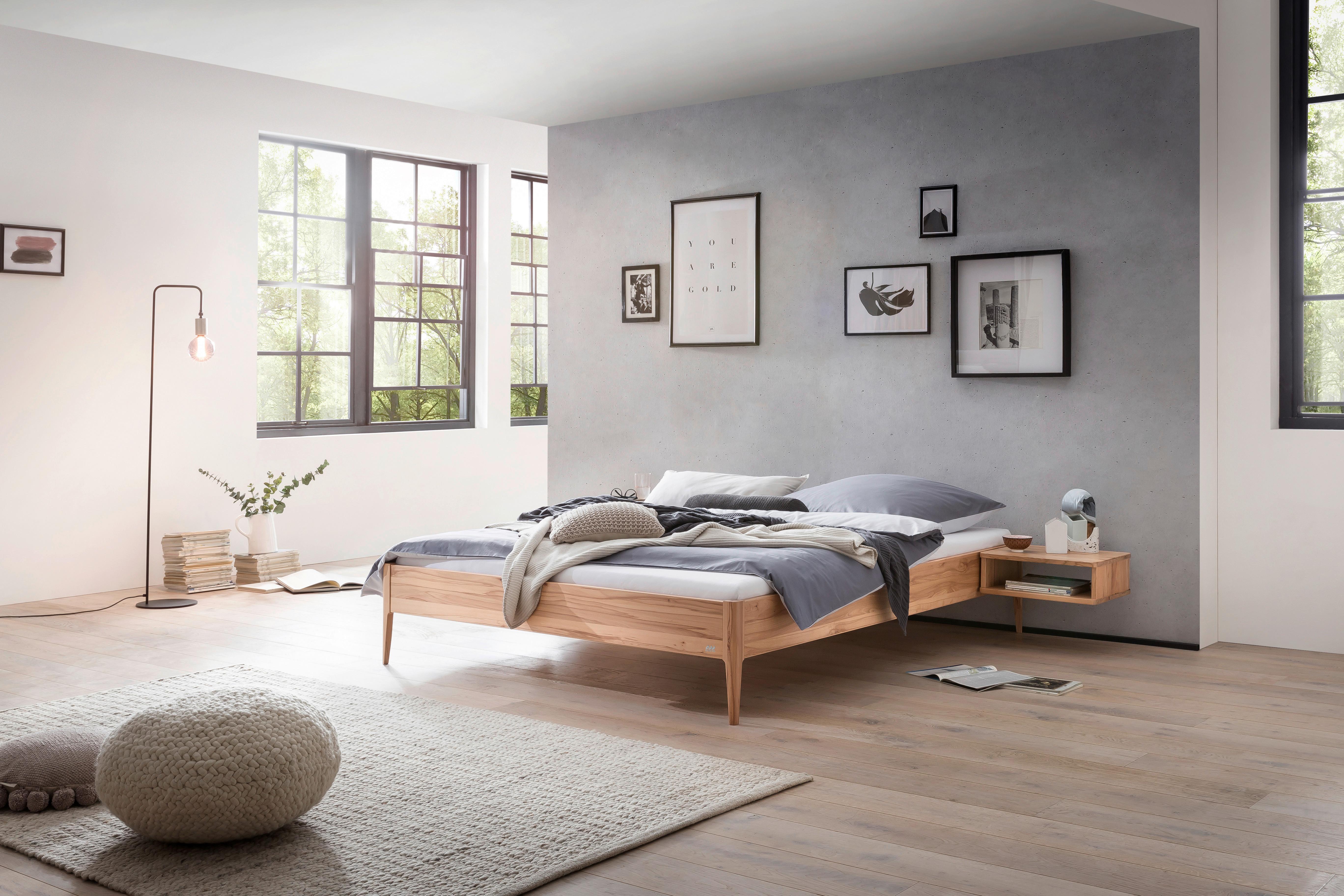 Bett Pieve Buche Dekor, 140x200 - Buchefarben, Basics, Holz (140/200cm) - Hasena