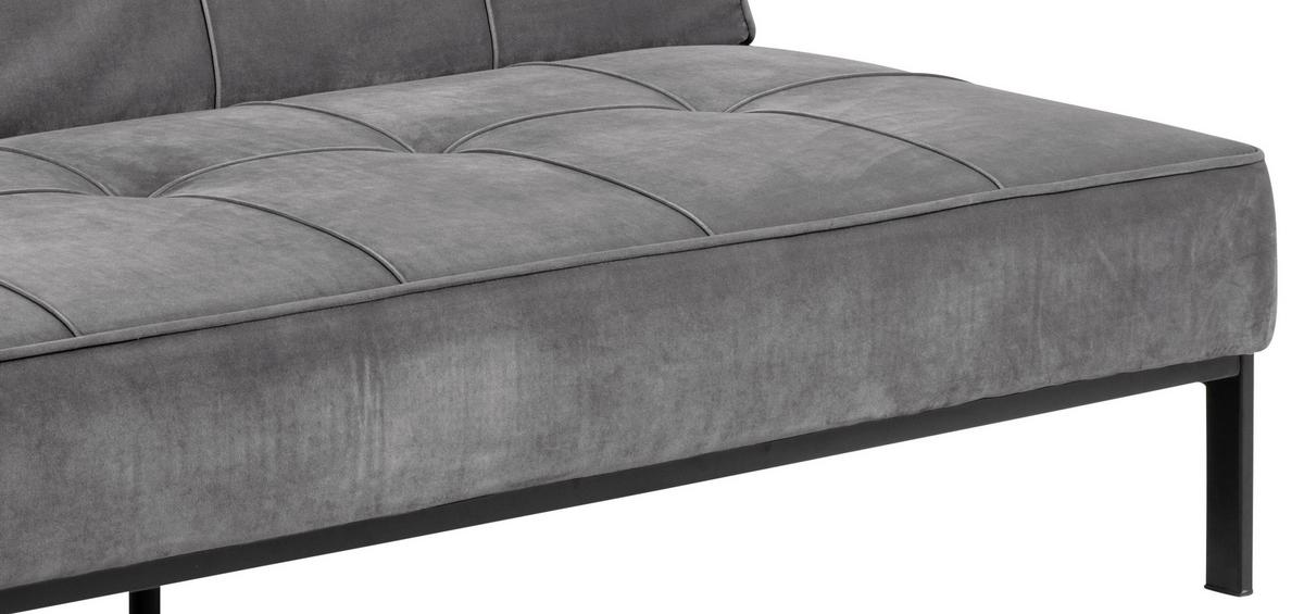 3-sitzer-sofa Mit Schlaffunkt. Perugia Dunkelgrau Samt - Dunkelgrau/Schwarz, Trend, Textil (198/87/95cm) - MID.YOU