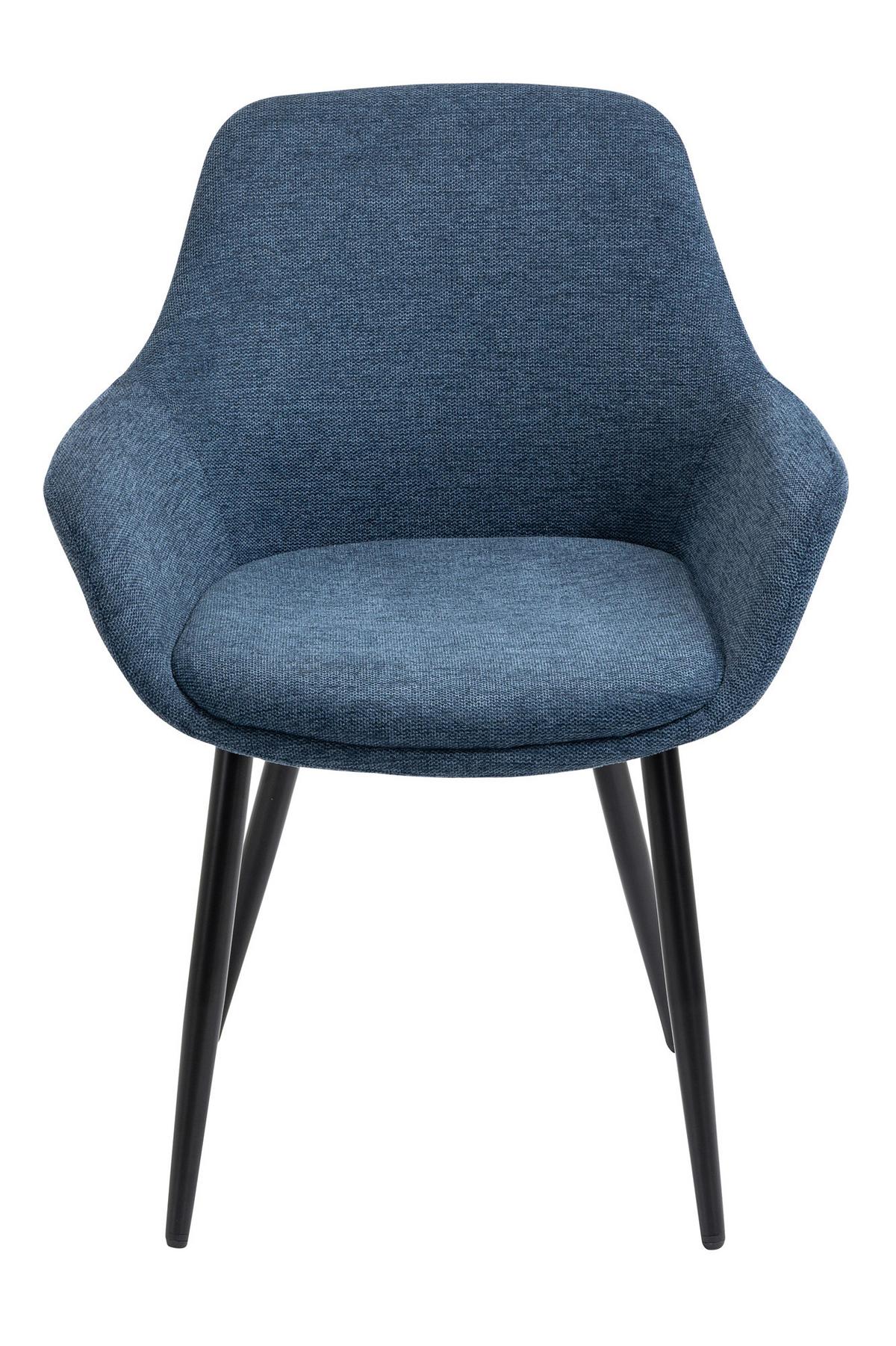 Tischgruppe Dunkelblau/cognac L: 160 Cm - Cognac/Dunkelblau, MODERN, Holz/Textil (160/85/77cm) - Livetastic