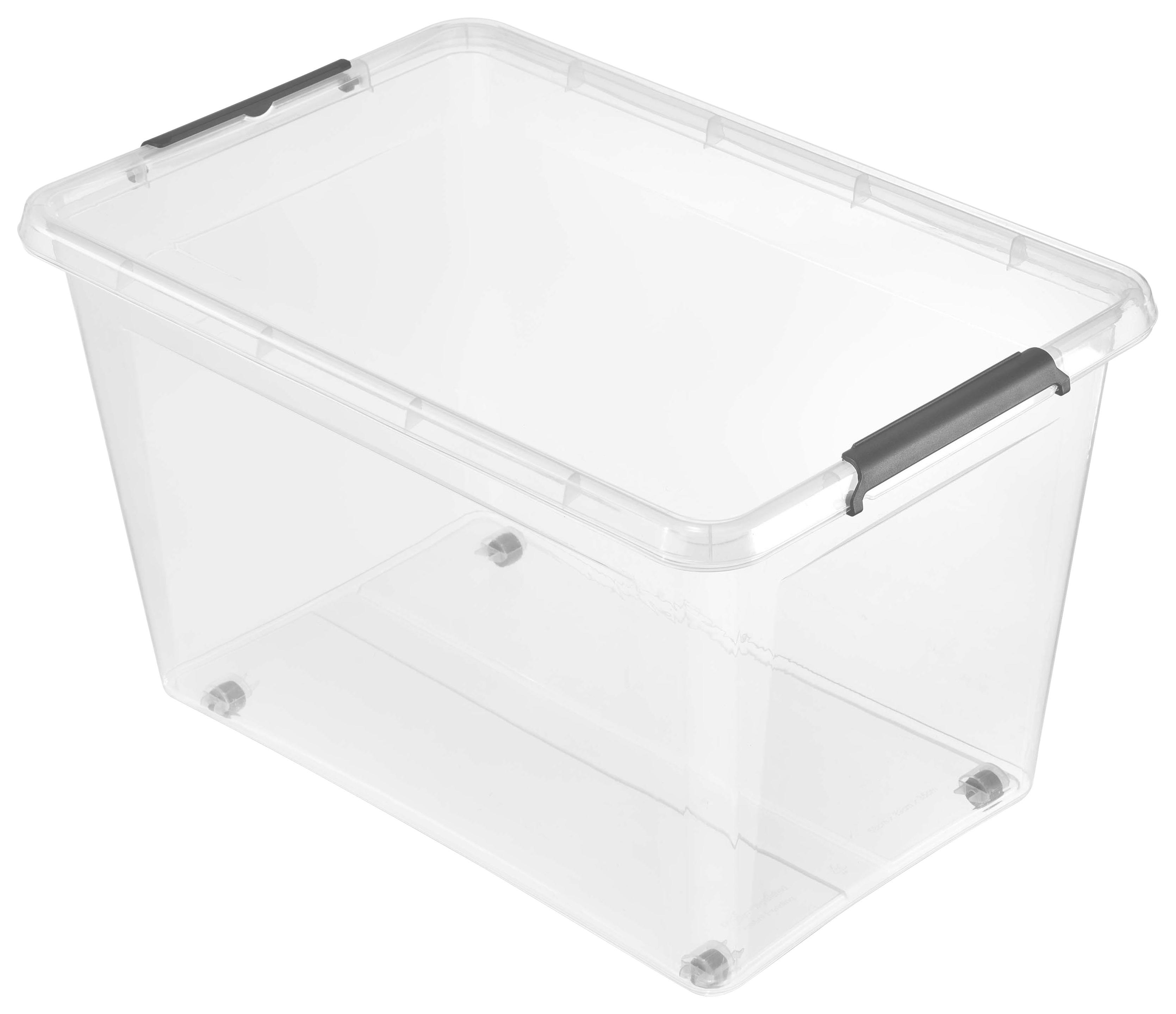 Ondis24 3x Unterbettbox Allzweckbox Rollerbox Unterbettbox 55 L transparent-grau 