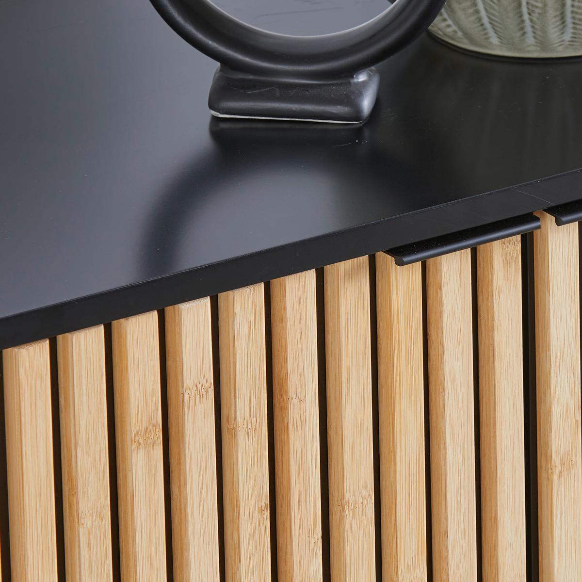 KOMODA MADRID -EXKLUSIV- - čierna/prírodná farba, Modern, kov/drevo (76/90/35cm) - Mömax