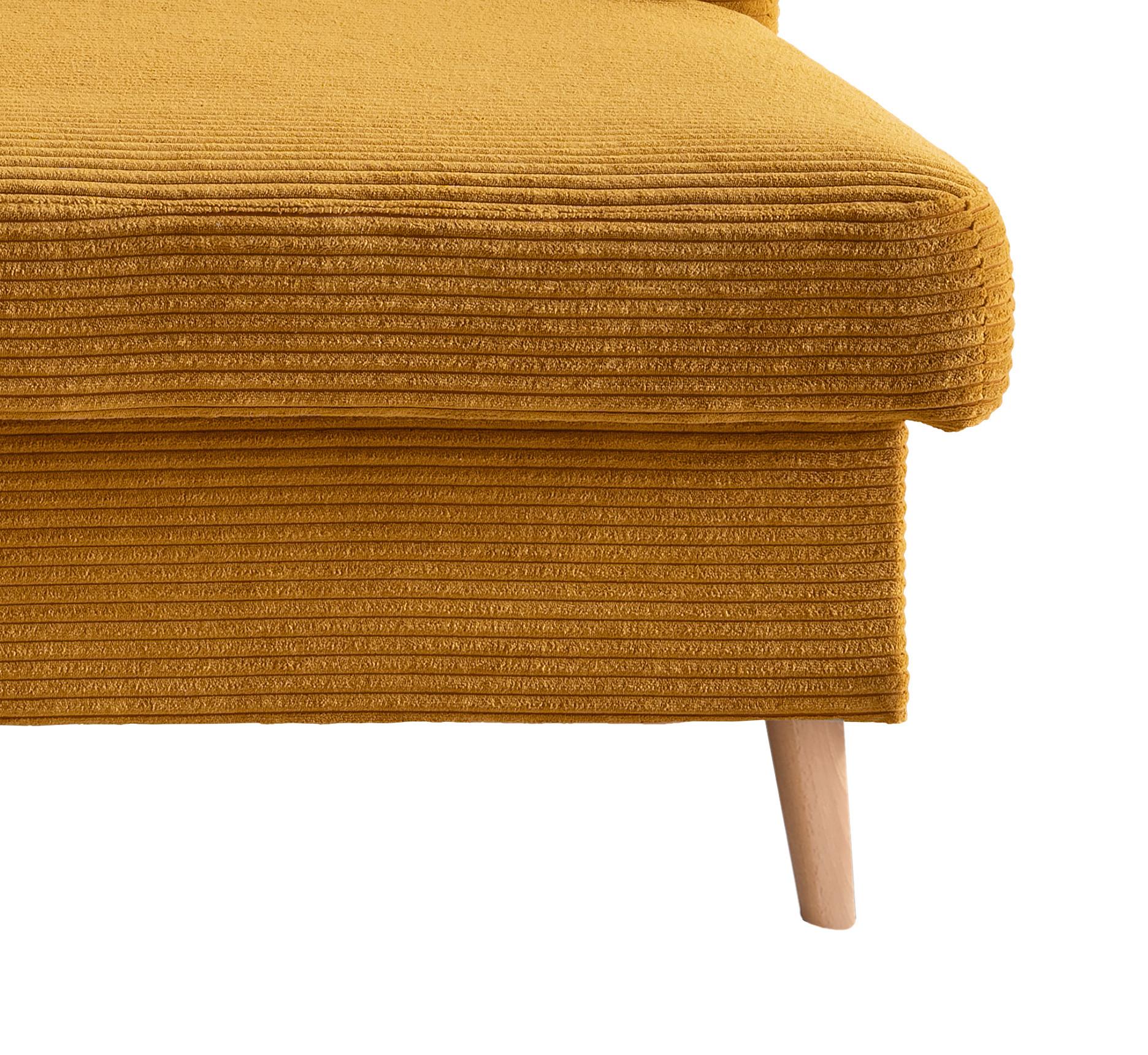 Ecksofa Valentina ca. 228x150 cm Gold Cord - Goldfarben/Naturfarben, Design, Textil (228/150cm) - P & B
