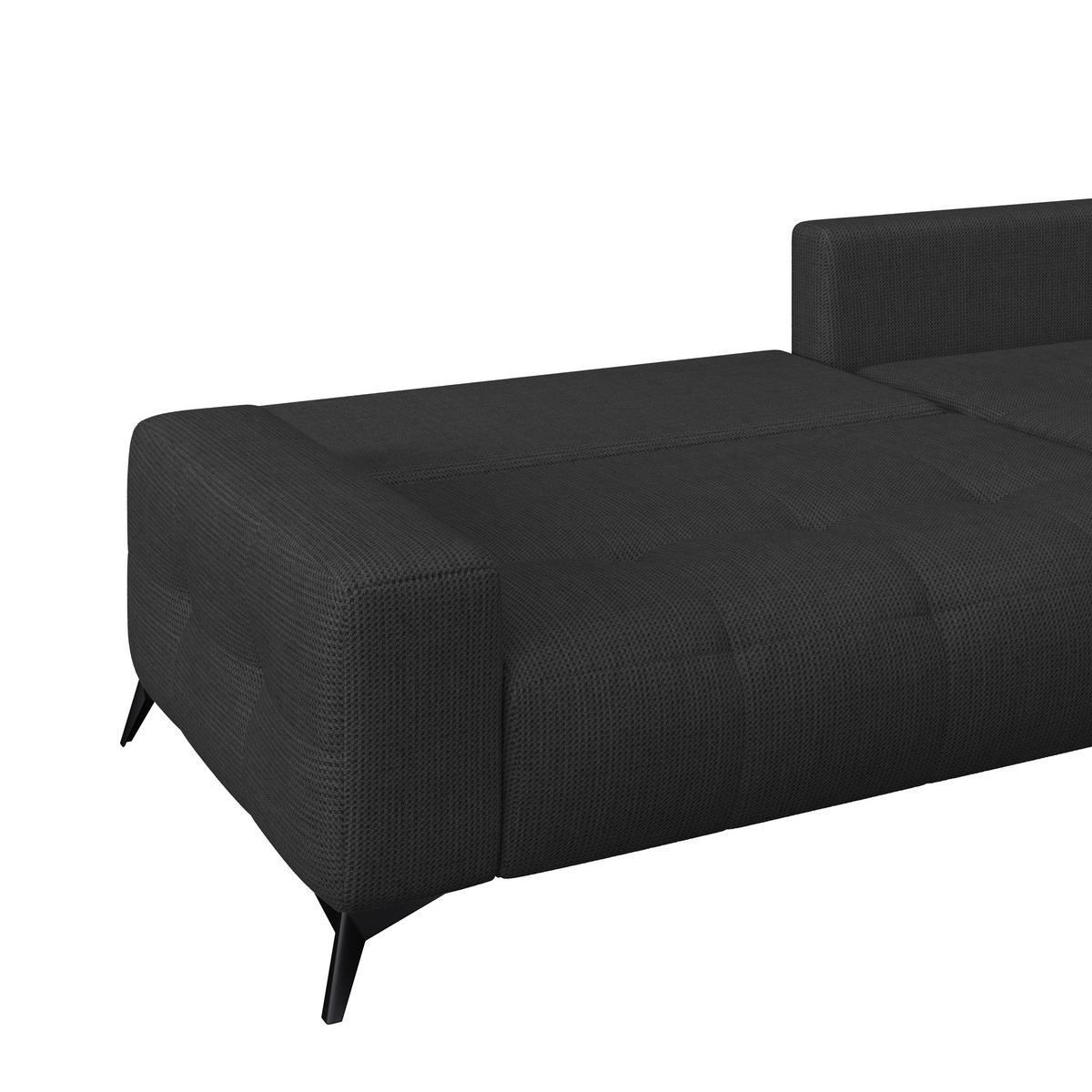 Ecksofa Mauro Schwarz, mit Schlaffunktion - Schwarz, Trend, Textil (290/175cm) - Luca Bessoni