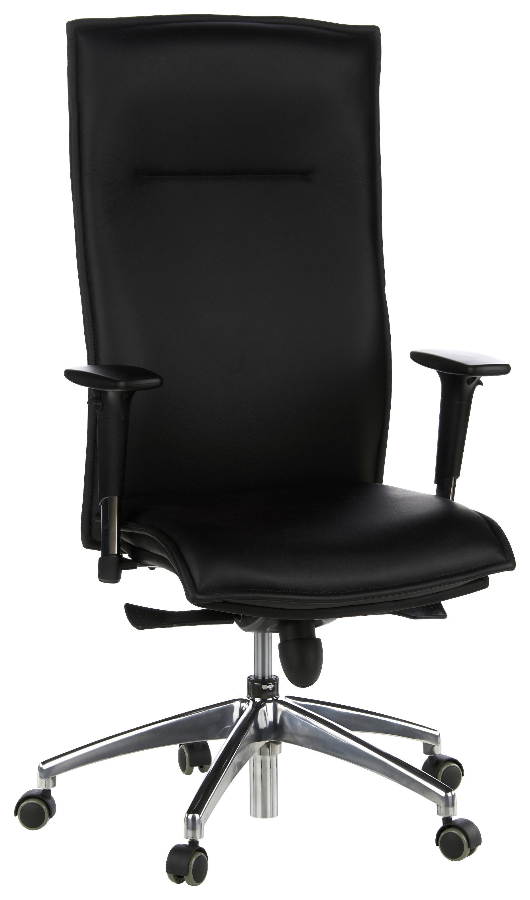 Drehstuhl Murano 20 Schwarz - Alufarben/Schwarz, MODERN, Leder/Kunststoff (59/133/52cm) - MID.YOU