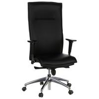 Drehstuhl Murano 20 Schwarz - Alufarben/Schwarz, MODERN, Leder/Kunststoff (59/133/52cm) - MID.YOU