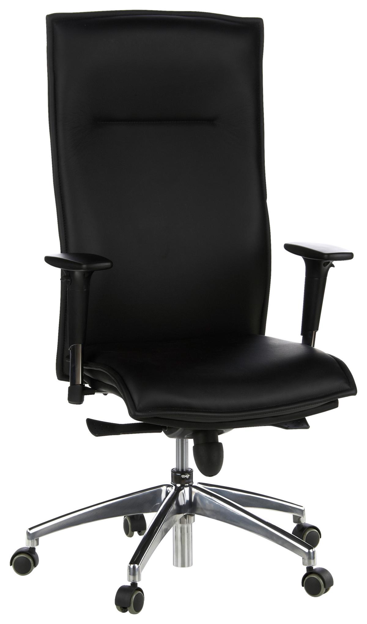 Drehstuhl Murano 20 Schwarz - Alufarben/Schwarz, MODERN, Leder/Kunststoff (59/133/52cm) - MID.YOU