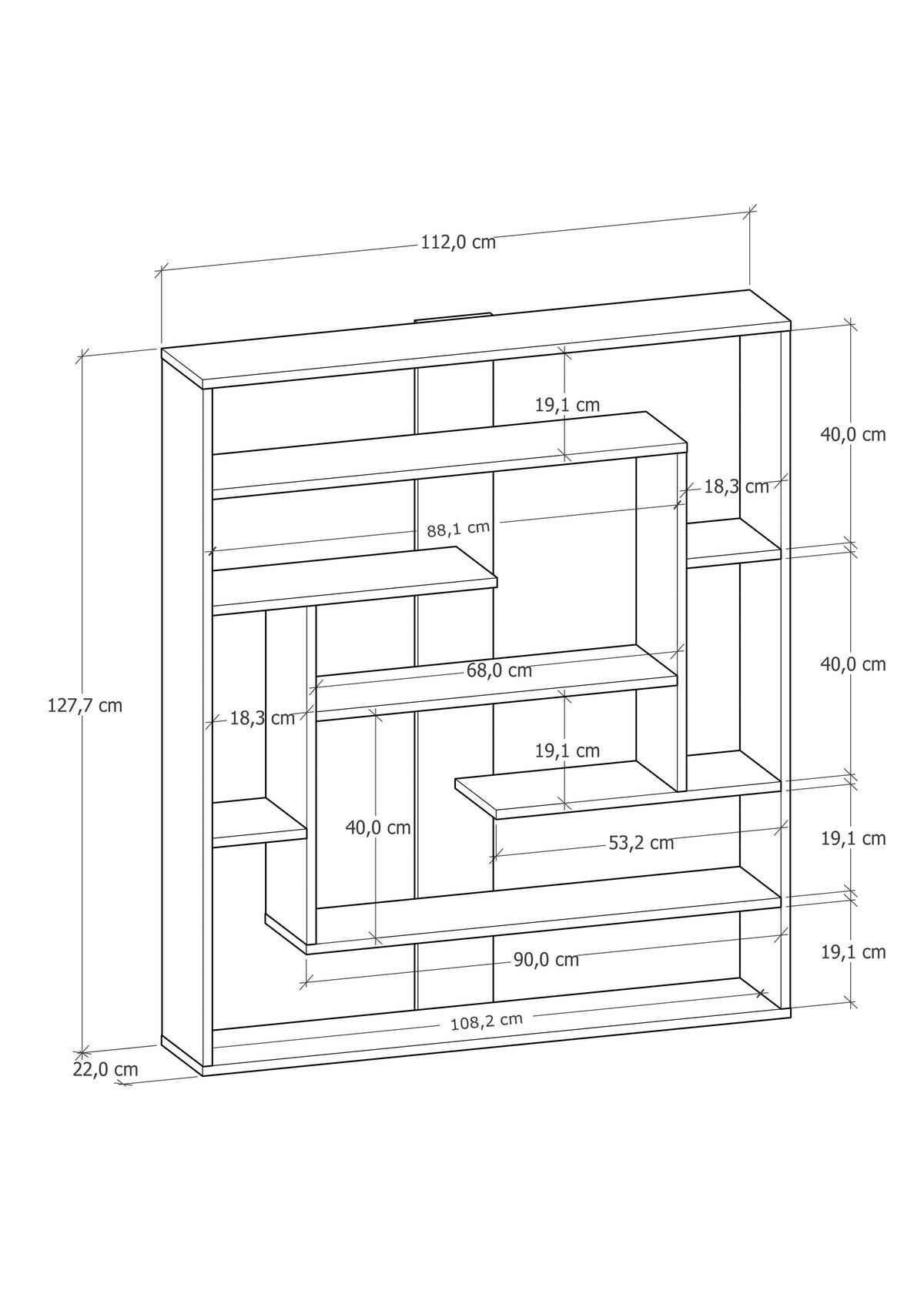 Regal Poseidon Standregal - Anthrazit, Design, Holzwerkstoff (114/132/22cm) - Livetastic