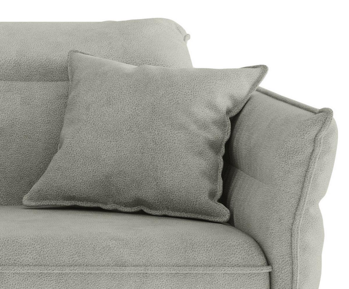 Sitzgarnitur Jakarta - Edelstahlfarben/Hellgrau, Design, Textil (185/265cm) - Livetastic