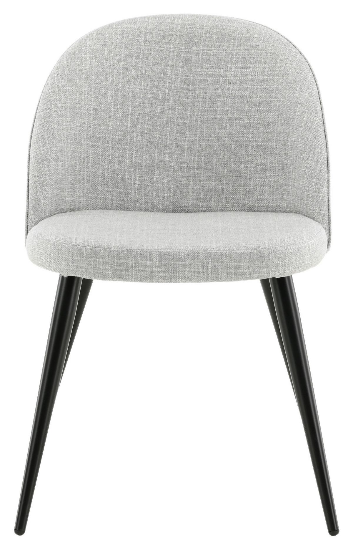 Stuhl-Set Velvet - Hellgrau/Schwarz, Design, Textil/Metall (50/77/48cm) - Livetastic