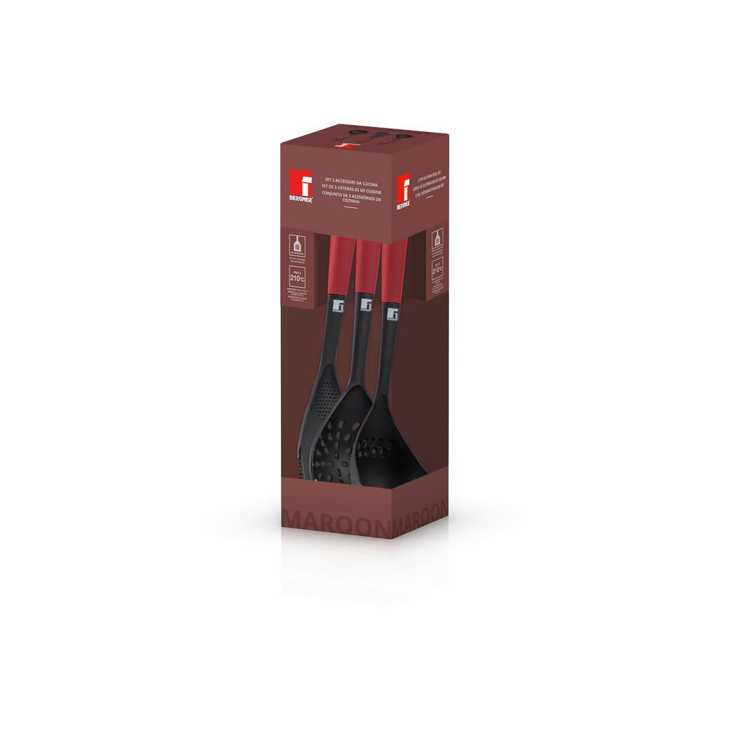 Küchenhelferset 3-Teilig Kitchen Tools Rot/Schwarz